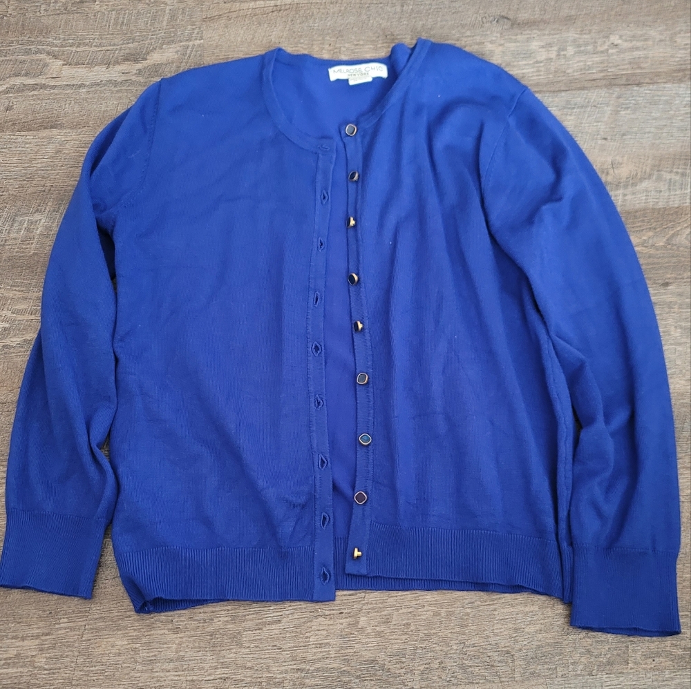Girls size XL blue cardigan sweater